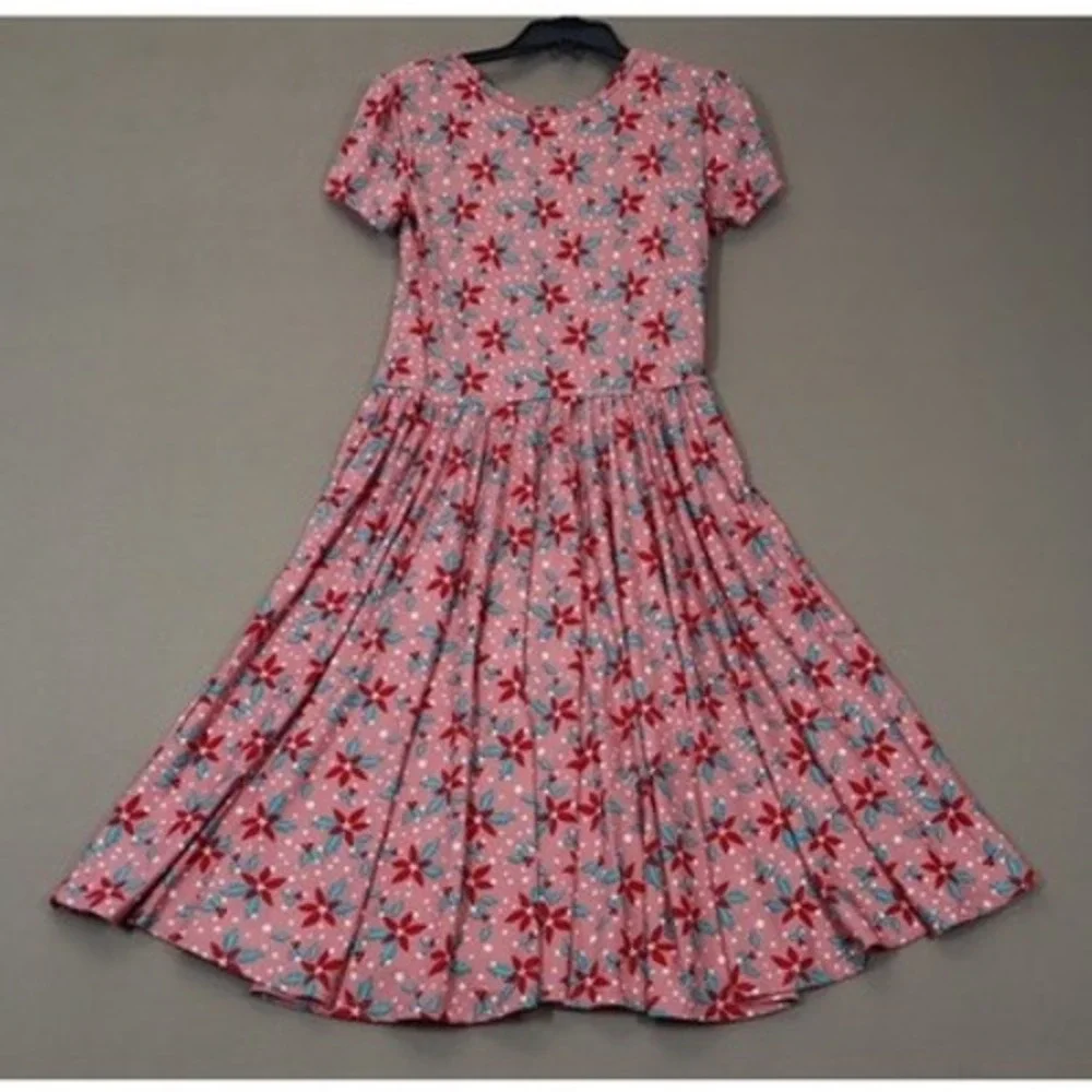 Dot‎ Dot Smile Girls Poinsettia Cap Sleeve Dress Size 12/14